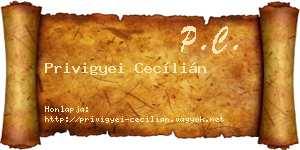 Privigyei Cecílián névjegykártya